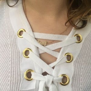 Michael Kors white lace up top